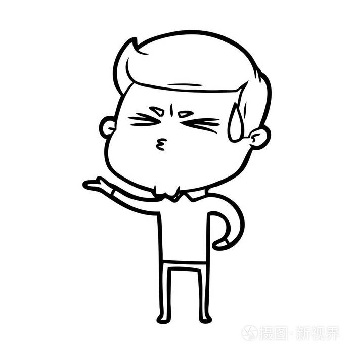卡通人物出汗的矢量图解插画-正版商用图片0n4s9b-摄图新视界