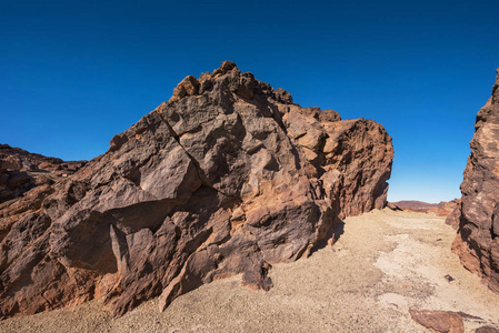 Teide 国家公园的岩石景观。这种天然风景被用于泰坦, 特内里费岛, 加那利群岛, 西班牙的碰撞。