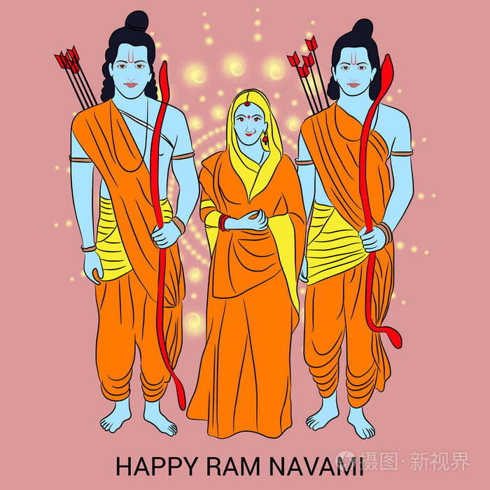 Ram Navami 背景的向量说明