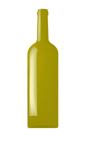 白瓶酒在白色背景上。矢量图