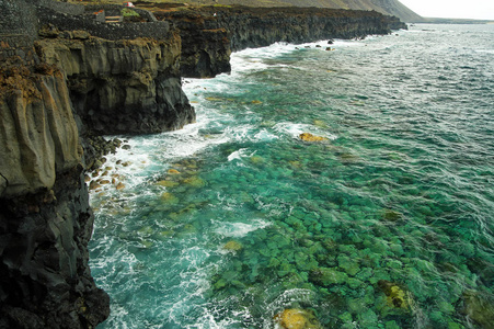 健康井中的岩石海岸岛金丝雀