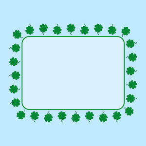 矩形框架与绿色四叶苜蓿