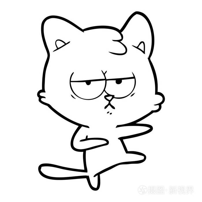 无聊卡通猫的矢量例证