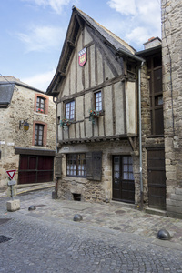 中世纪的建筑，迪南，布列塔尼法国