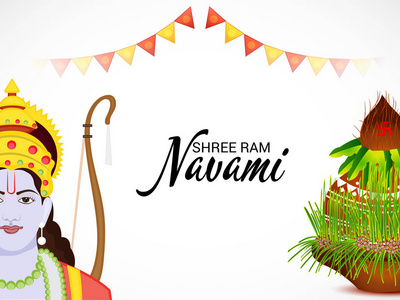 Ram Navami 背景的向量说明