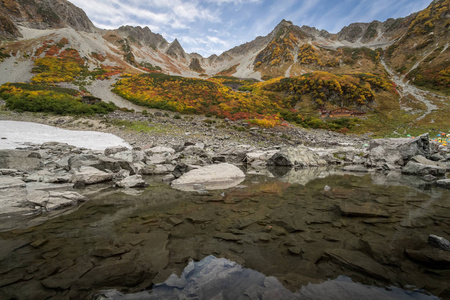 日本长野 Kamikochi 唐泽的秋季色彩