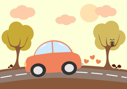 可爱的绿色汽车卡通图片