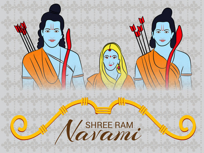 Ram Navami 背景的向量说明