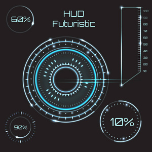 图表元素。未来的用户界面与连接点和线的 Hud Ui 体验抽象背景。连接结构。矢量科学背景。业务抽象矢量图