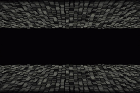 抽象的几何形状，从黑色的多维数据集。3d 渲染