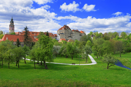 国家城堡和花园在捷克克鲁姆洛夫