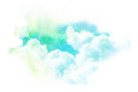 天空与云的水彩插图
