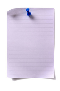 内衬纸记事本页面表图钉独立的白色背景