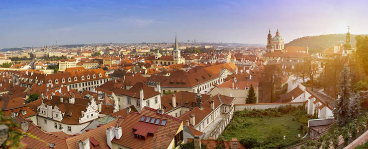 古屋顶的看法。布拉格.捷克共和国