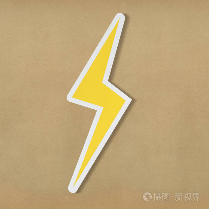 黄色电闪电图标