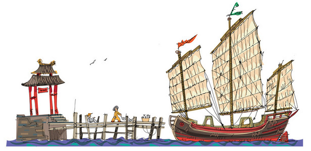 中国建筑素描图片