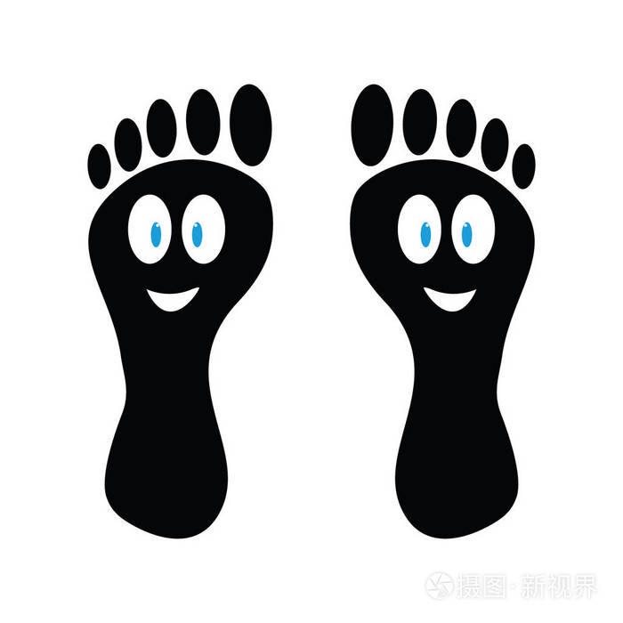 滑稽卡通脚脚印