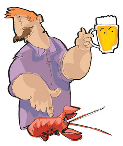 龙虾和啤酒的人