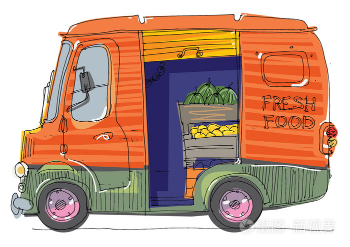 车辆全部的水果和蔬菜插画-正版商用图片0n5tp6-摄图新视界