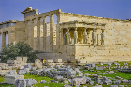 神殿氏雅典卫城的门廊 Caryatids 遗址寺