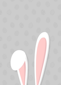 复活节模板的海报与兔耳朵。矢量