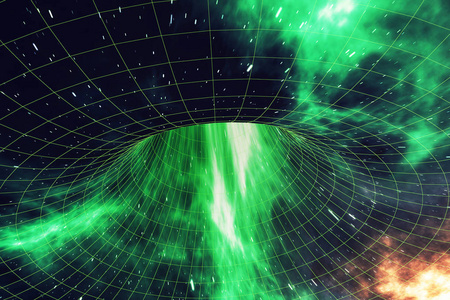 虫宇宙虫洞,空间旅行的概念,可以与另一个连接一个宇宙的漏斗状隧道