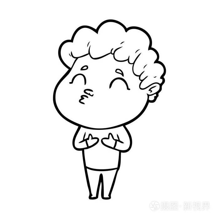 卡通人物噘嘴的矢量图解