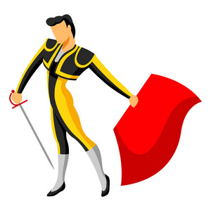 斗牛士剑和红色披肩照片