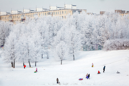 白雪皑皑的冬季风景图片