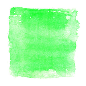 绿色抽象方形水彩画