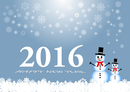 与 snowmans 的快乐新的一年卡
