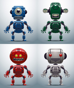 系列的多彩的机器人