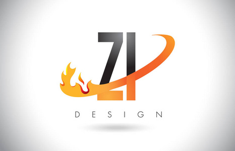 我就信子 Z 标志用火火焰设计和橙色旋风
