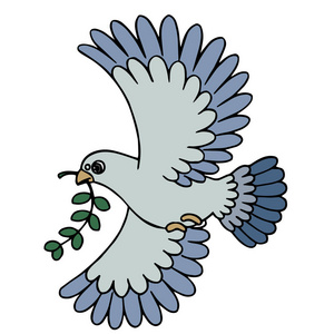 有趣的可爱的鸽子卡通卡通可爱鸽子的矢量插图可爱的小鸟图标矢量鸟