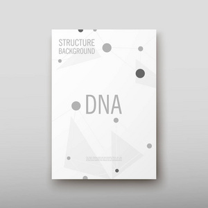 Dna 抽象几何背景, 布局在 A4 集技术小册子传单设计模板矢量阴影