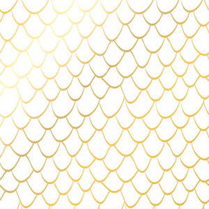 无缝纹理鳞片金色闪光美人鱼尾巴无缝图案耕地背景为女孩