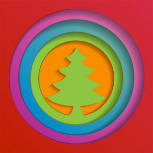 创意论文抽象圣诞树背景, eps10 矢量插图