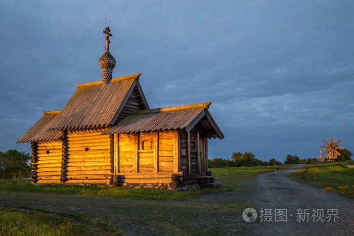 木结构建筑的北欧国家俄罗斯木制房屋教堂谷仓棚