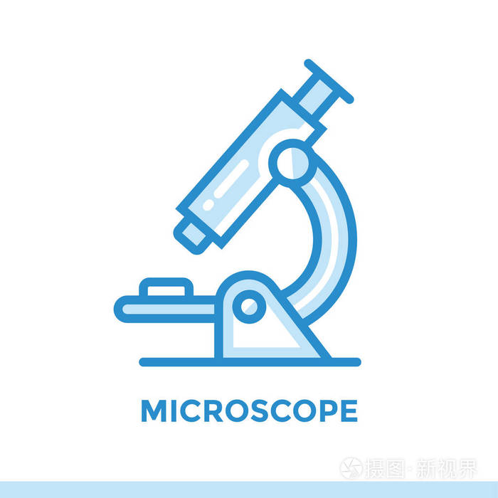 教育相对应的线性显微镜图标.在大纲样式的象形图.