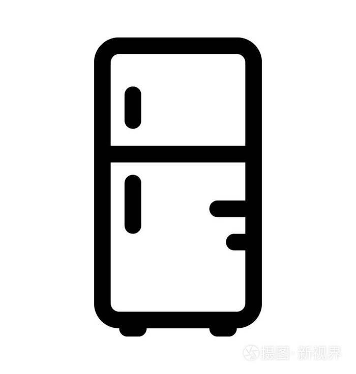 冰箱平面矢量图标