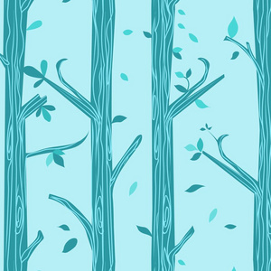 自然树是图案的蓝色背景