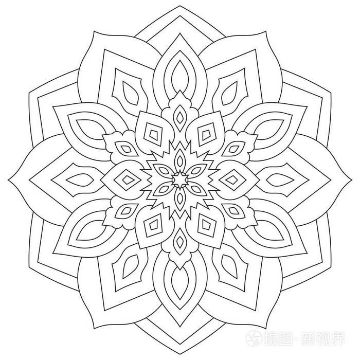 有的叶子和白色背景上的心花曼陀罗