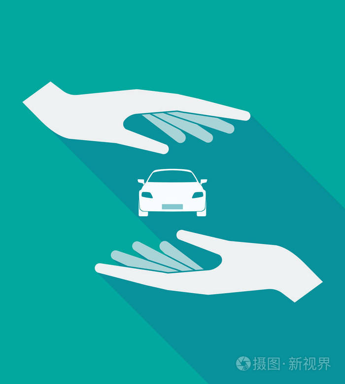一辆汽车的影子双手