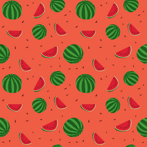 水果西瓜无缝模式矢量