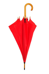 白底红伞