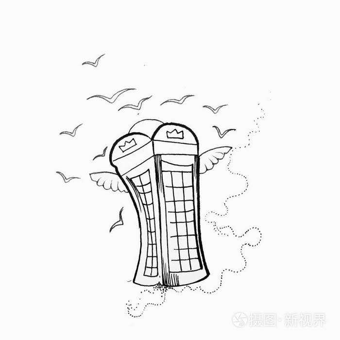 白色背景电话亭示意图