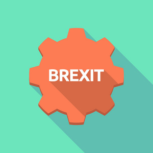 长阴影齿轮与文本 Brexit