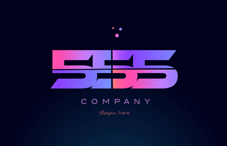 555 粉色洋红色紫色数字位数数字标识图标矢量照片