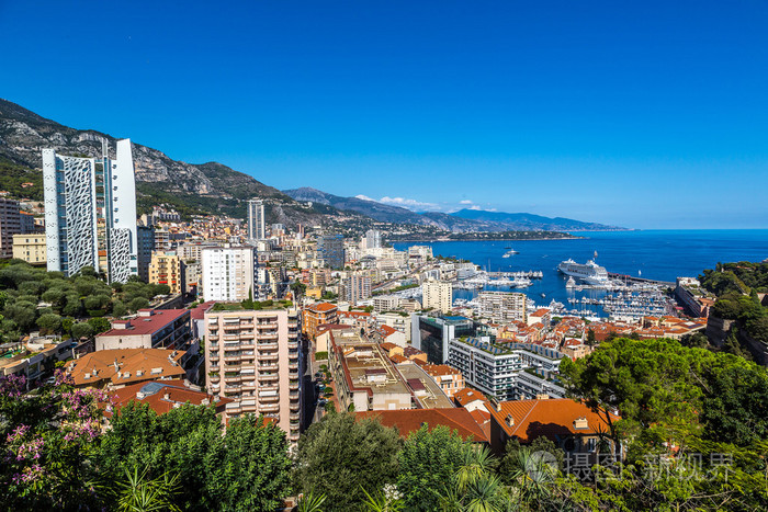 摩纳哥蒙特卡罗的全景视图