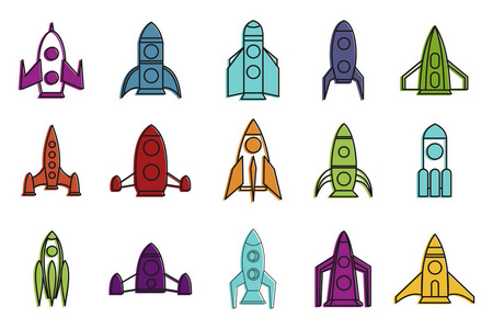 火箭图标集, 颜色轮廓样式